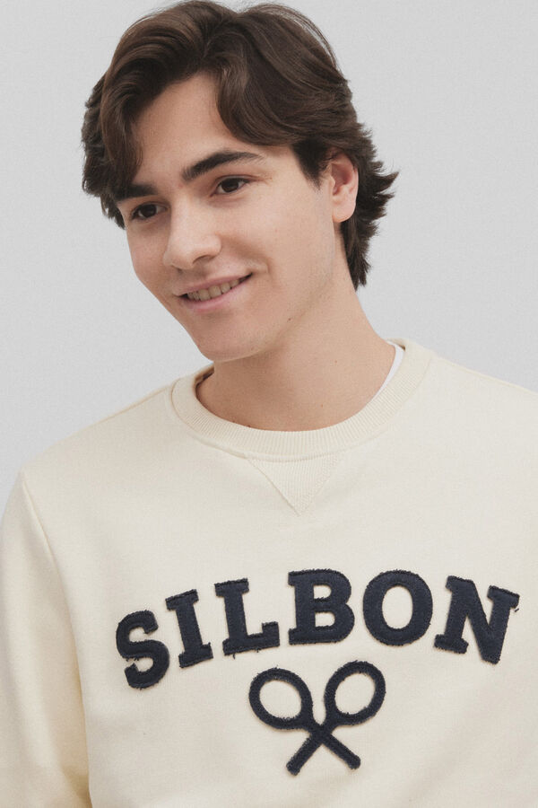 Silbon Sweatshirt silbon raquete m&eacute;dia  Castanho