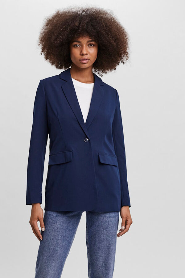 Vero Moda Blazer cl&aacute;sica de mujer corte recto Azul marino