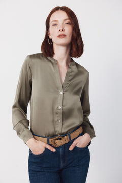 Cortefiel Camisa mao satinada estampada