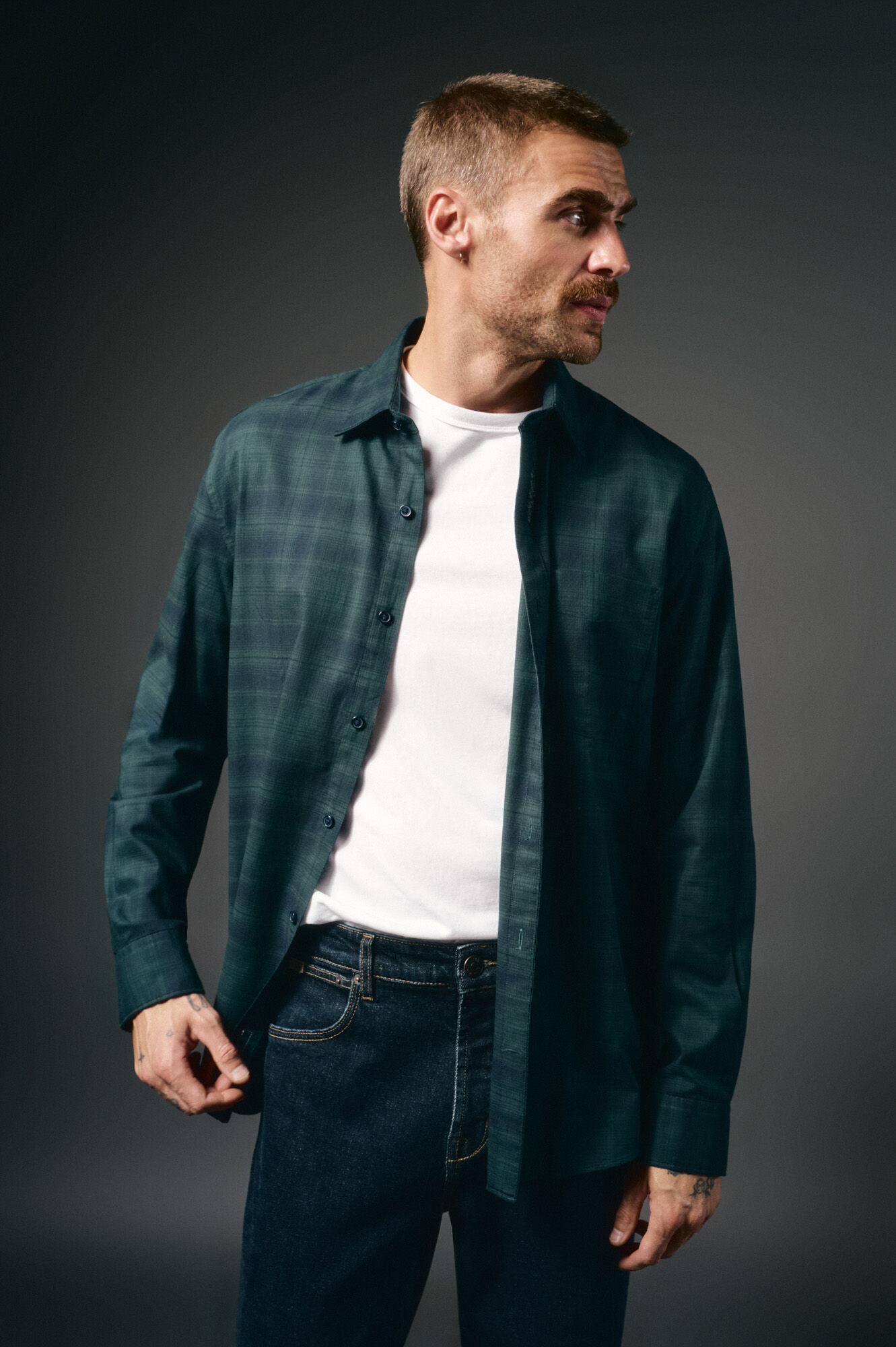 OOTO Camisa de flanela xadrez