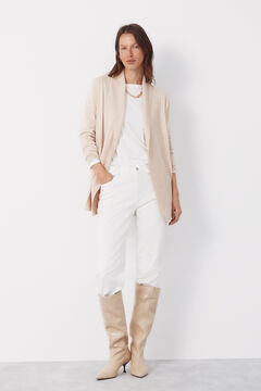 Cortefiel Chaqueta cuello chal Beige
