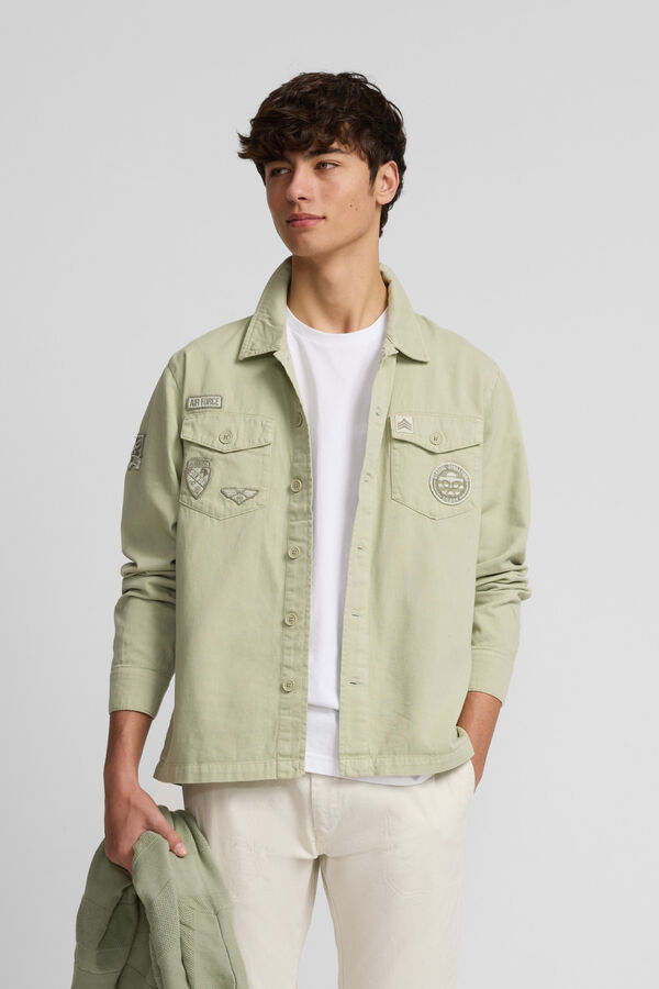 Silbon Sobrecamisa desgastada parches Green