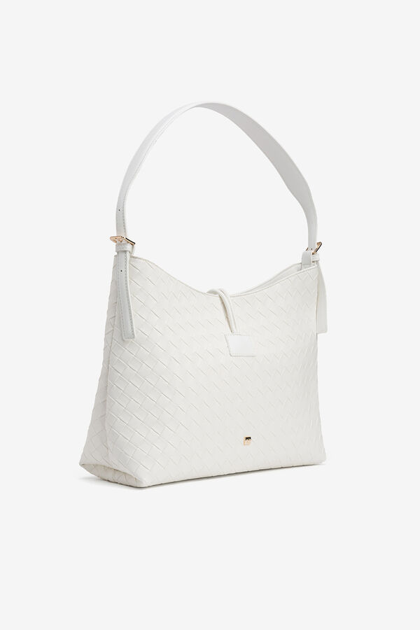 Vilanova Bolso de hombro con textura de trama White
