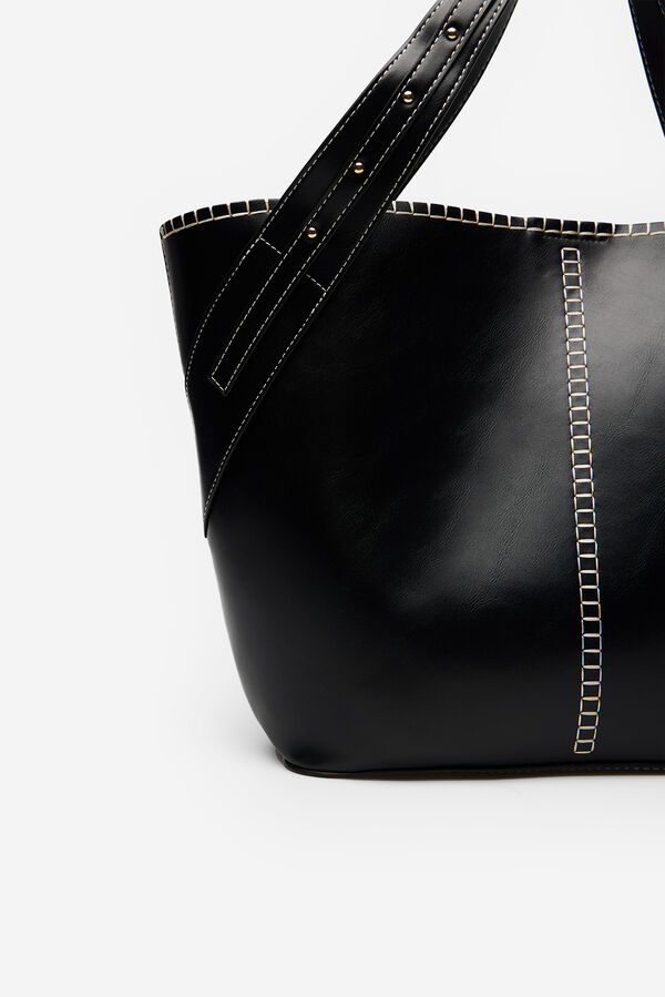 Cortefiel Capazo pespuntes Negro