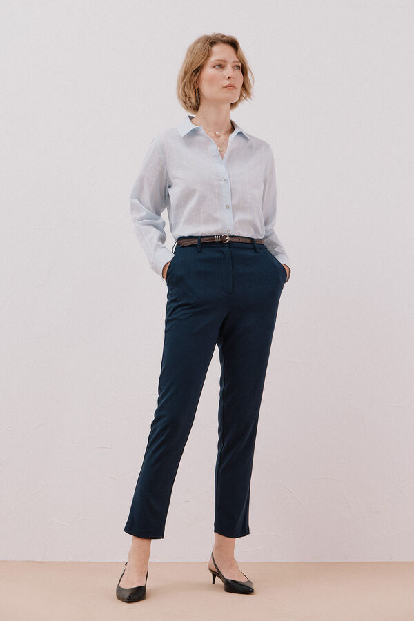 Cortefiel Camisa algod&oacute;n rayas Blue