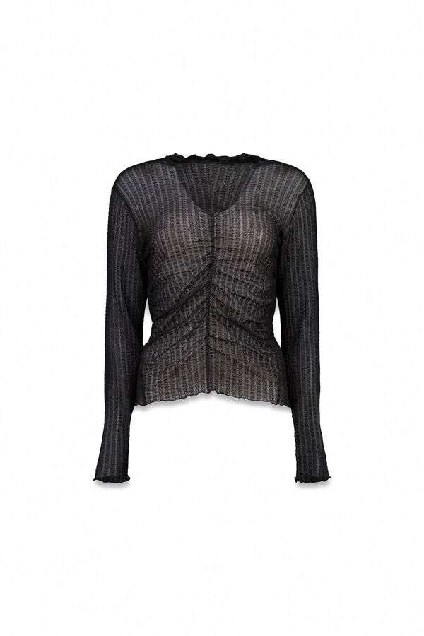 Slowlove Top franzido Preto