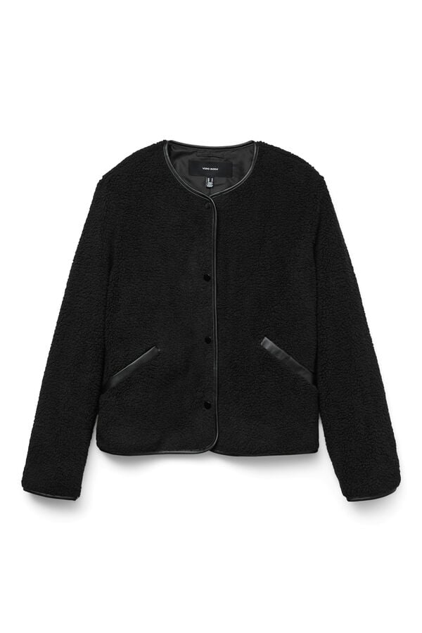 Vero Moda Chaqueta corta borrego Black
