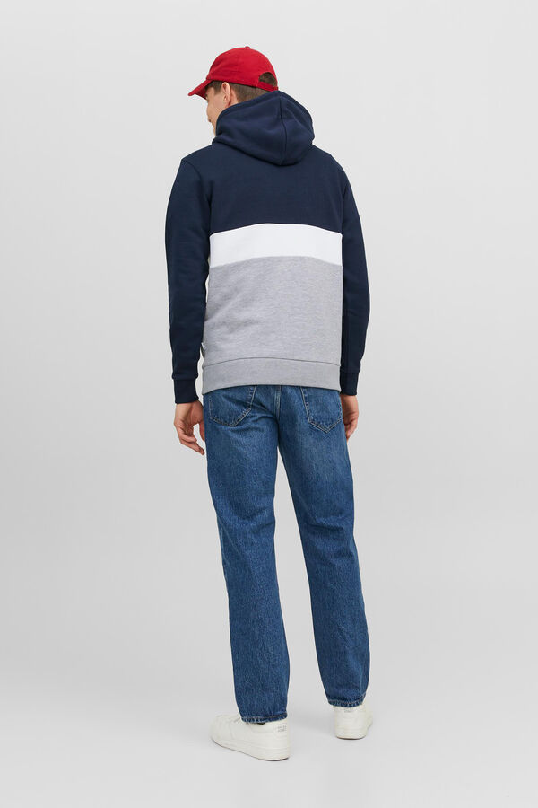Jack & Jones Colour block hoodie Navy