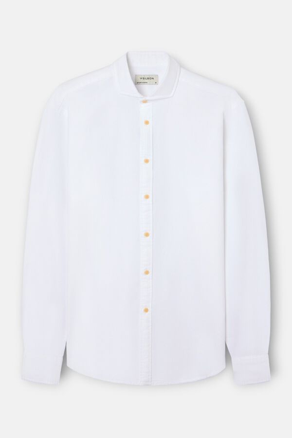 Silbon Camisa sport estructura logo Blanco