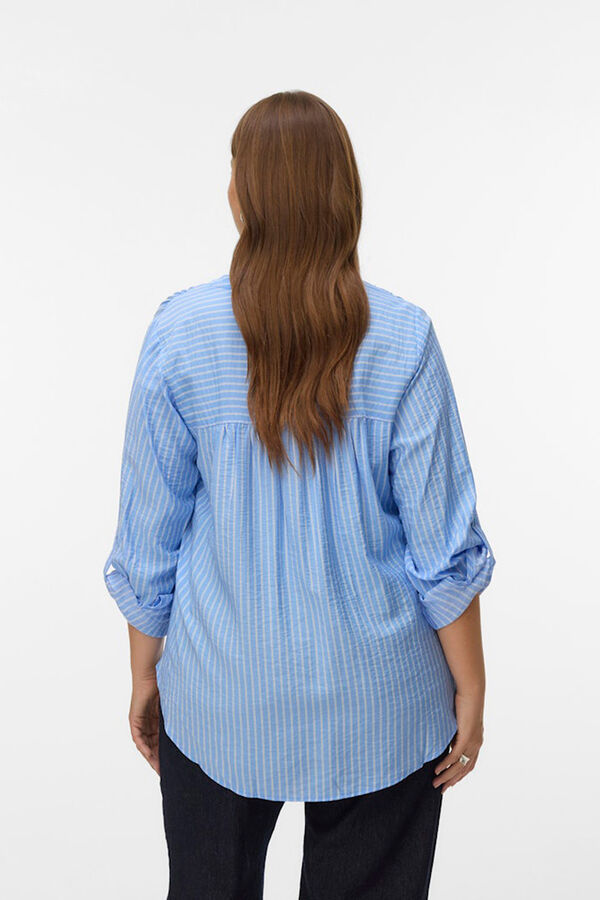 Vero Moda Curve Camisa manga comprida tamanho grande Azul