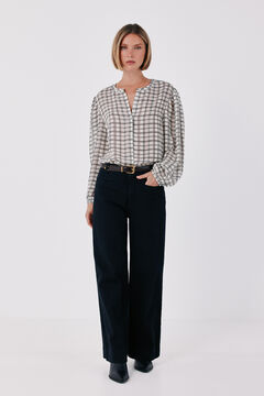Cortefiel Blusa estampada xadrez