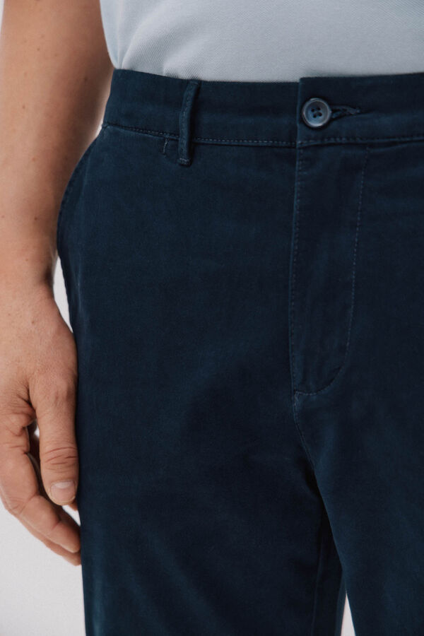 Cortefiel Calças chino regular fit Azul