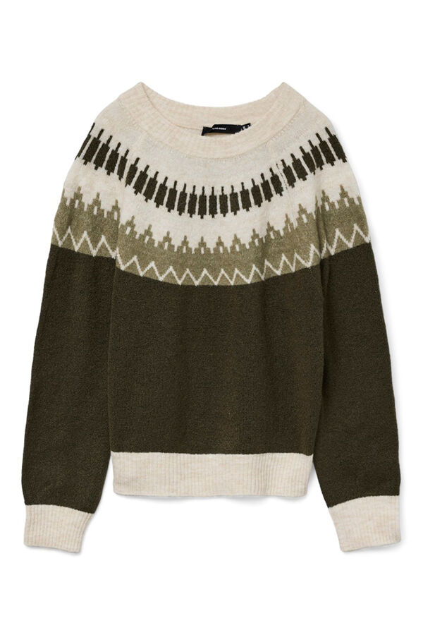 Vero Moda Jersey de mujer de manga larga con estampado verde