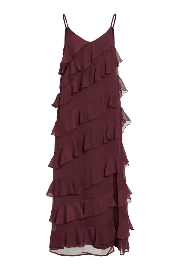 Vila Vestido de fiesta midi con volantes Morado