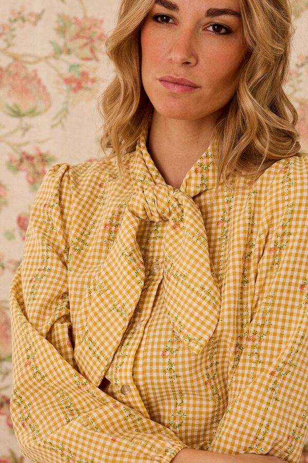 Pol&iacute;n Et Moi Camisa Laura Vichy Dourado