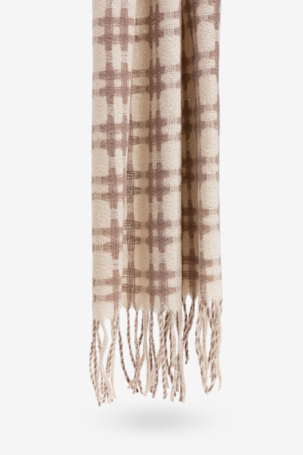 Vilanova Manta bufanda a cuadros Beige