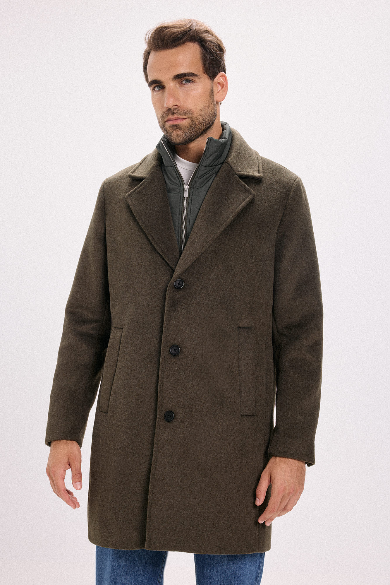 Jack & Jones Abrigo largo con cierre combinado