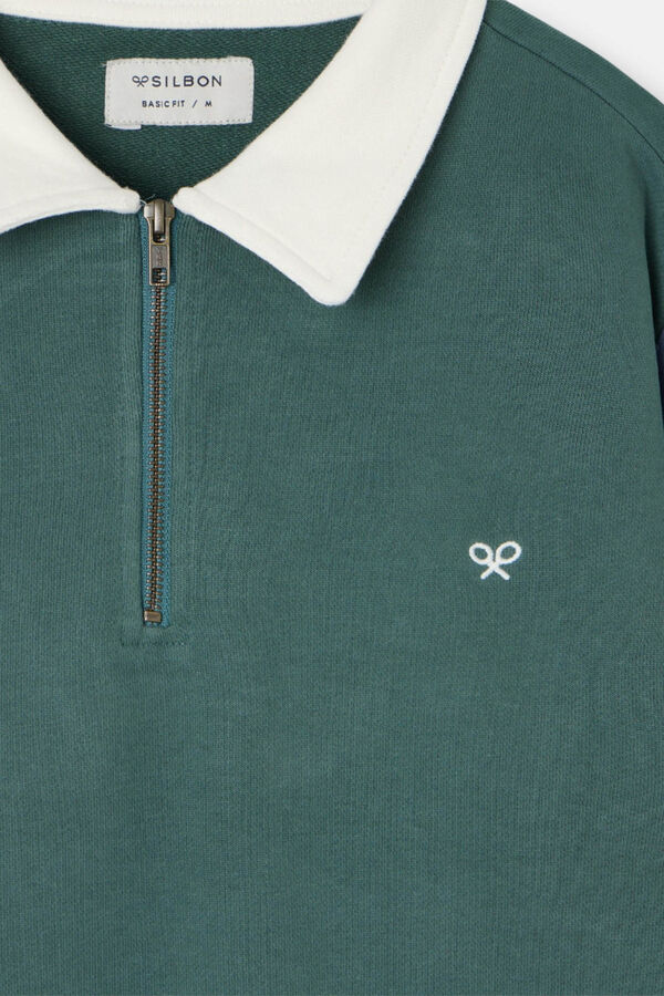 Silbon Sudadera media cremallera Verde