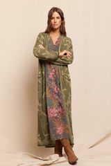 Slowlove Chaqueta larga jacquard verde