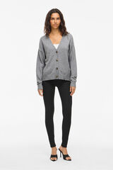 Vila Casaco de malha de malha com bot&otilde;es e viscose Cinzento