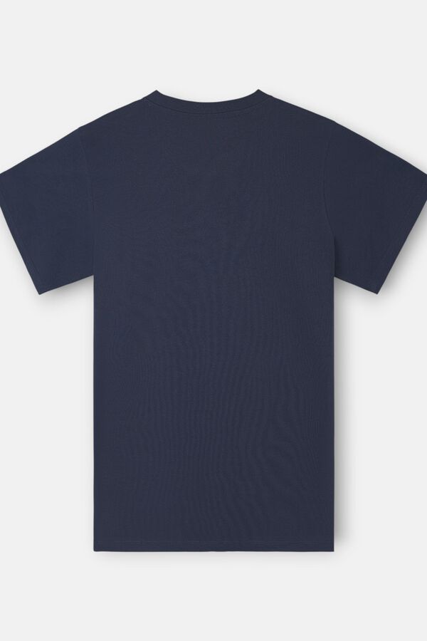 Silbon Camiseta lisa minilogo parche Azul marino