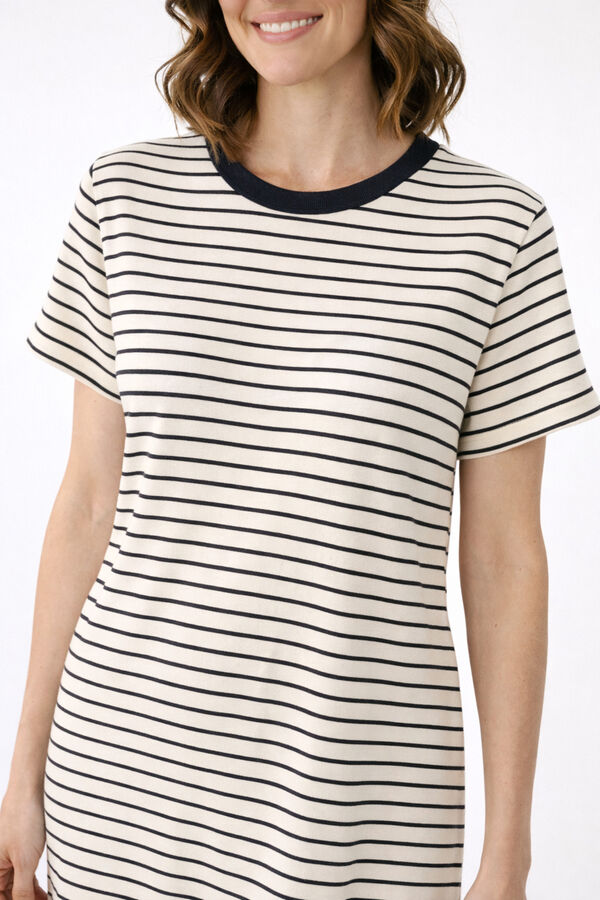 Vila Vestido midi con algod&oacute;n org&aacute;nico Estampado azul