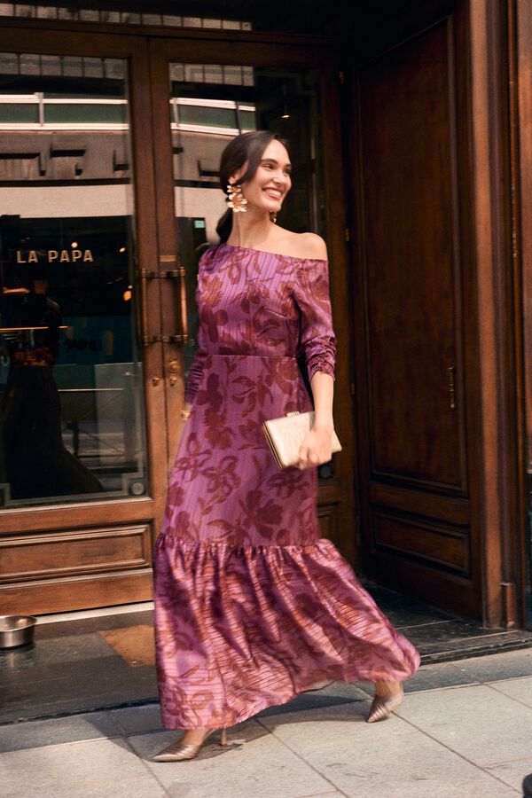 Pol&iacute;n Et Moi Vestido de convidada Niamh Roxo