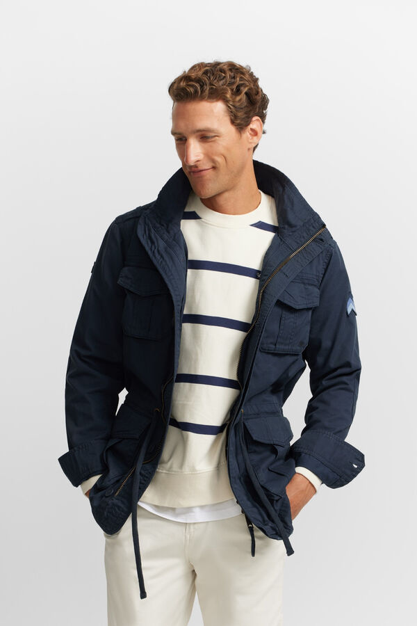 Silbon Chaqueta militar garment dye Azul marino