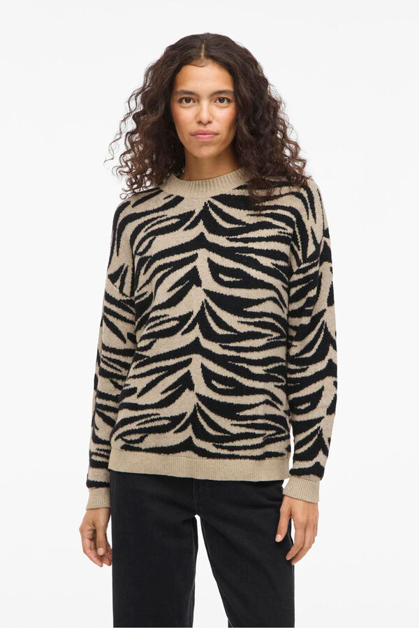 Vila Camisola de malha com viscose Tostado