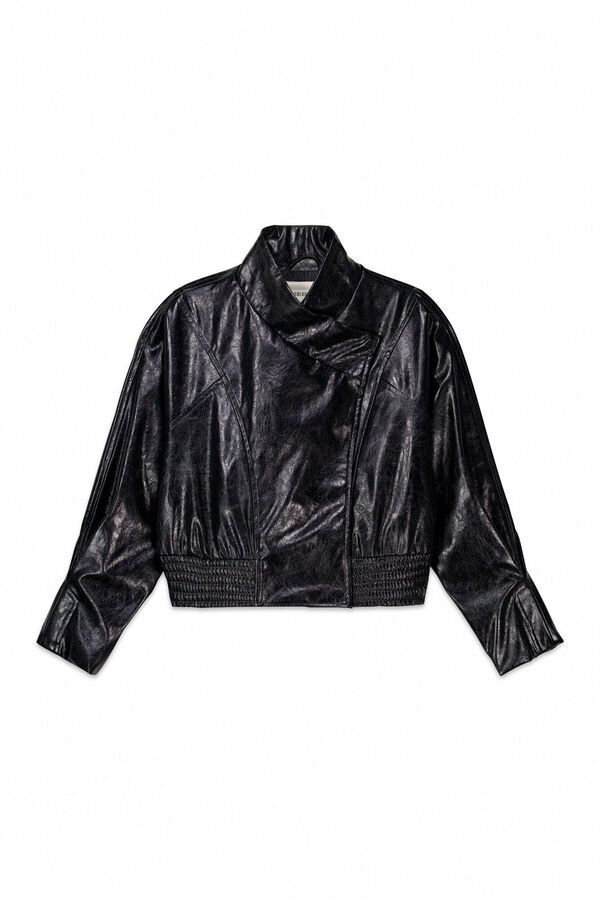 Slowlove Jaqueta com efeito pele brilhante Preto