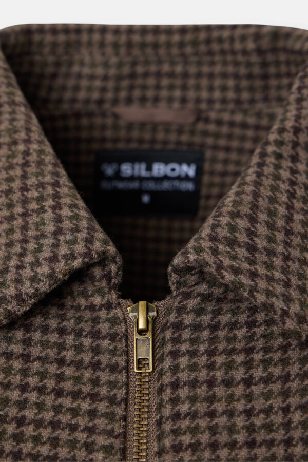 Silbon Cazadora pata de gallo Marr&oacute;n