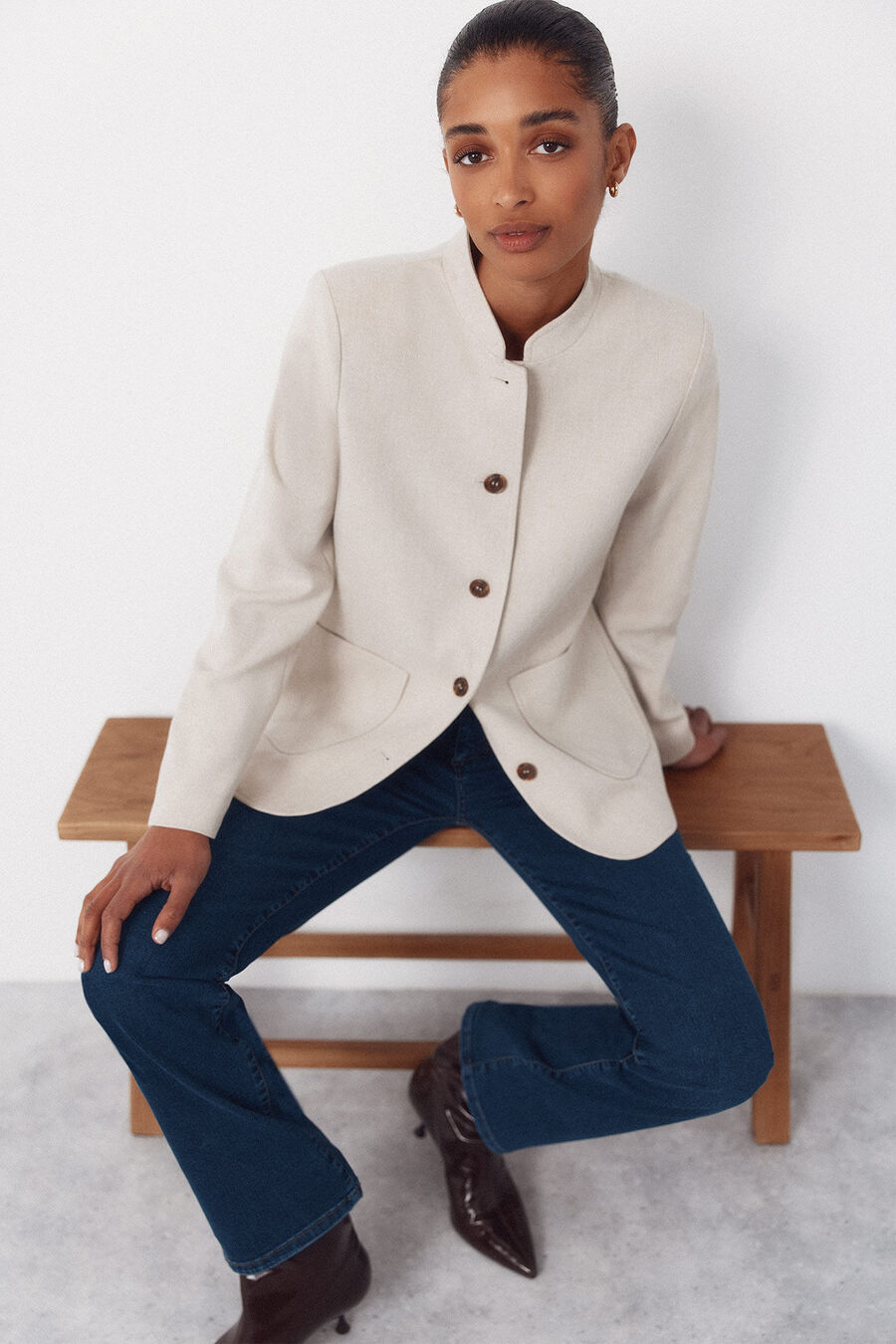 Chaqueta con cuello mao