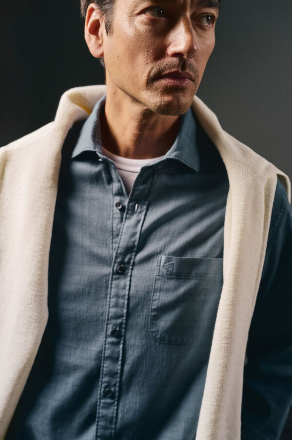 OOTO Camisa cuadro sobretintado Azul marino