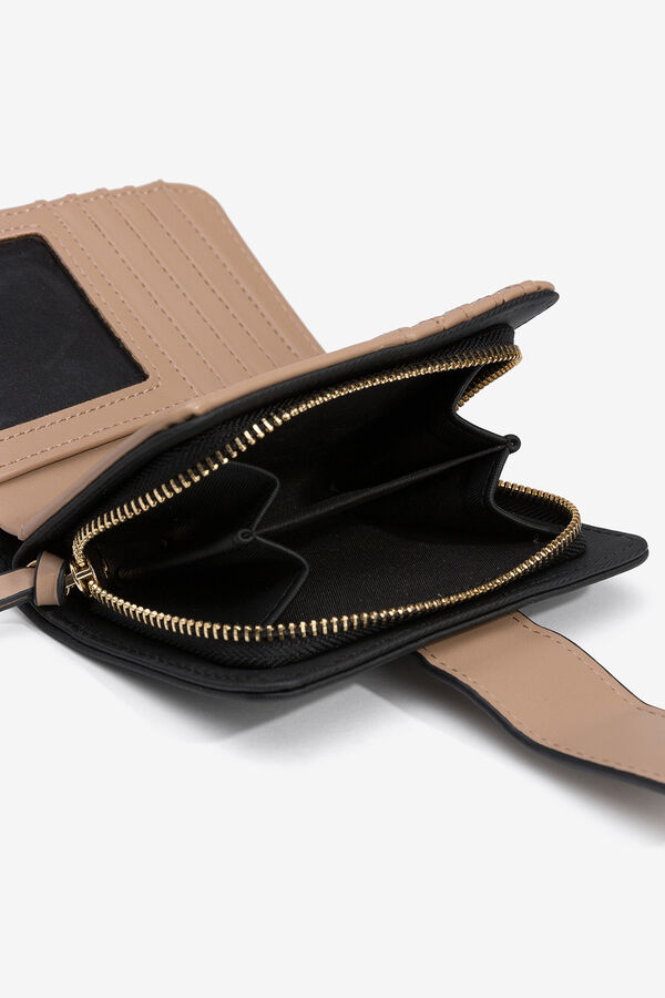 Vilanova Monedero efecto nylon bicolor Negro