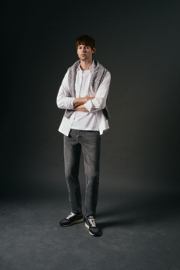 OOTO Camisa oxford liso Blanco