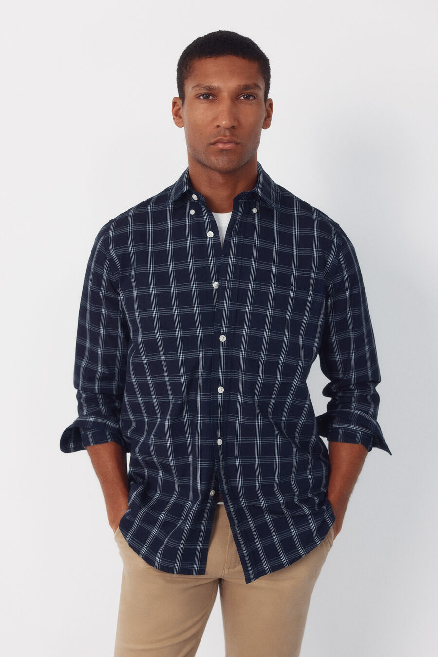 Camisa cuadros denim