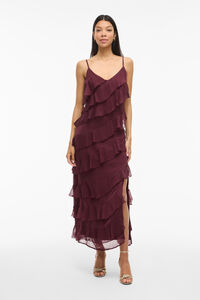 Vila Vestido de fiesta midi con volantes