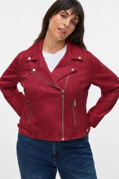 Vero Moda Curve Cazadora biker de antelina