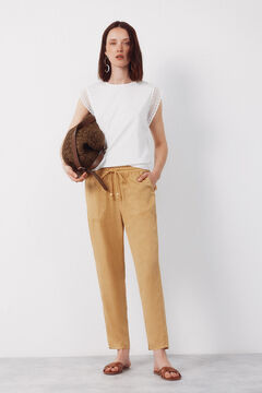 Cortefiel Cal&ccedil;as fluidas em Tencel