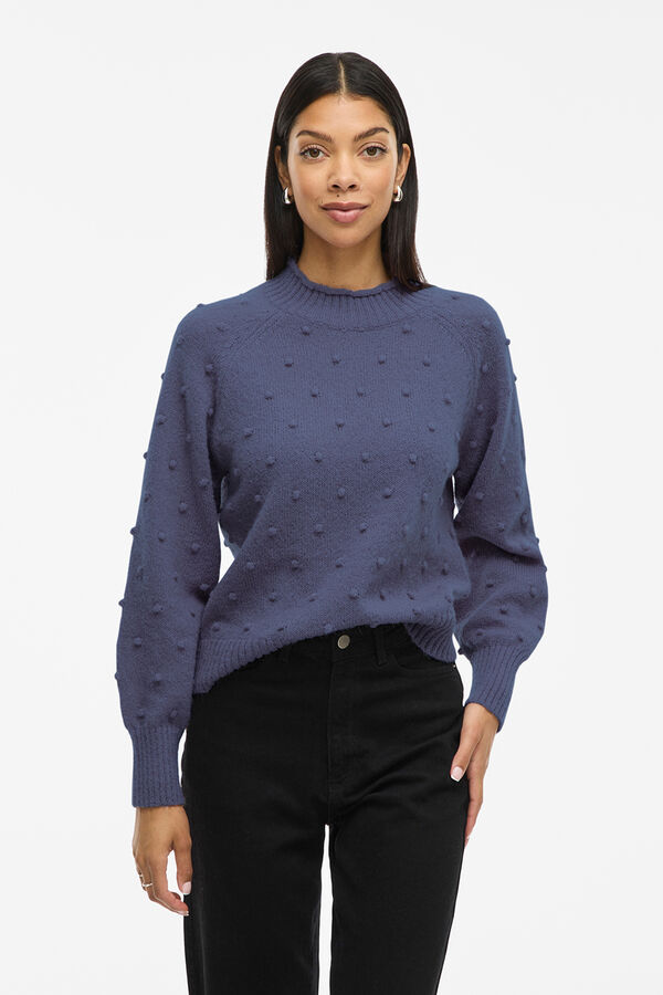 Vila Jersey con perlas de punto Azul intenso