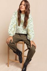 Slowlove Jersey jaspeado verde