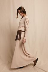 Slowlove Falda capa de punto Beige