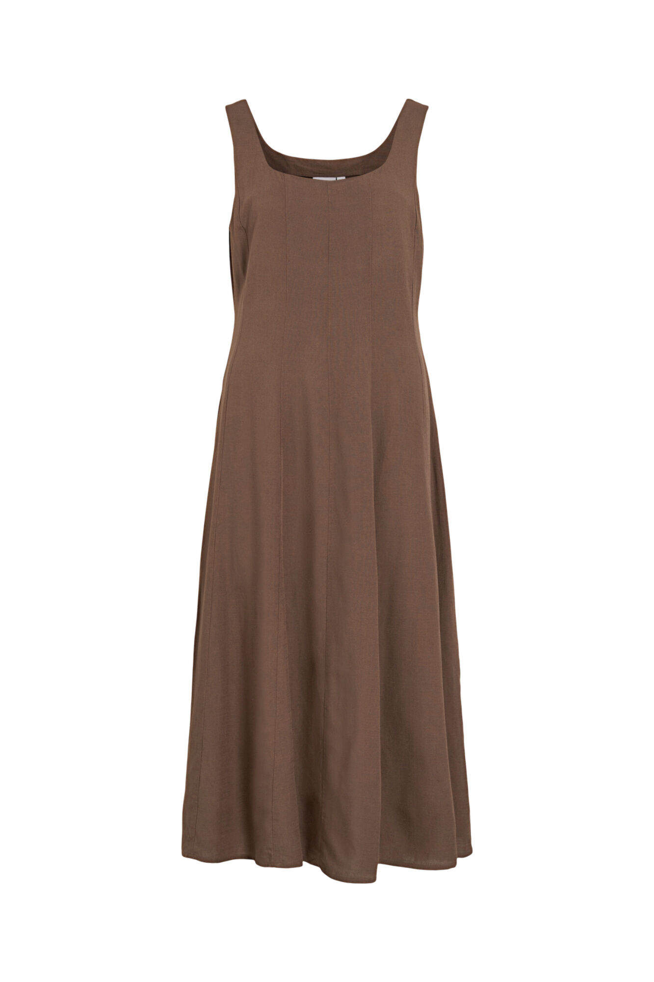 Vila Vestido midi con tirantes de lino