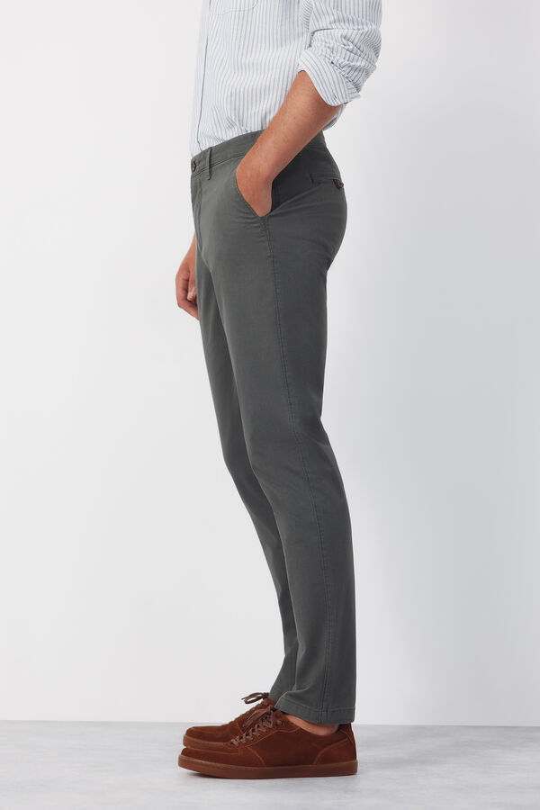 Cortefiel Pantal&oacute;n chino print slim Kaki