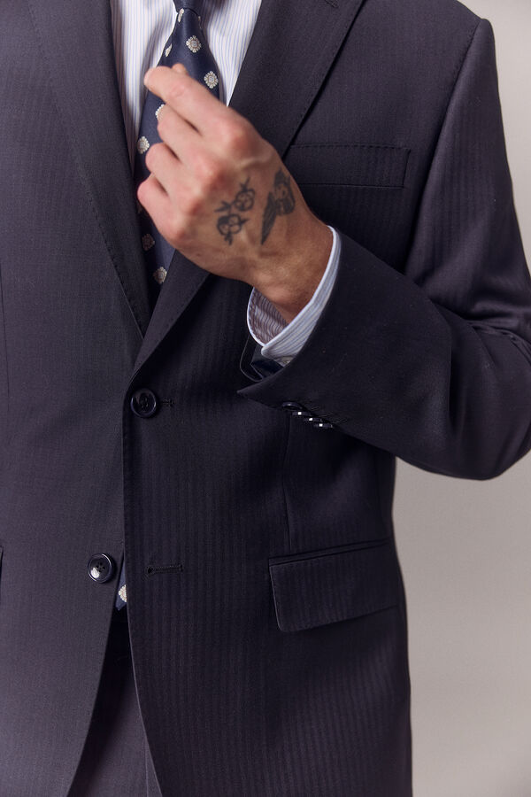 OOTO Americana traje espiga Azul marino