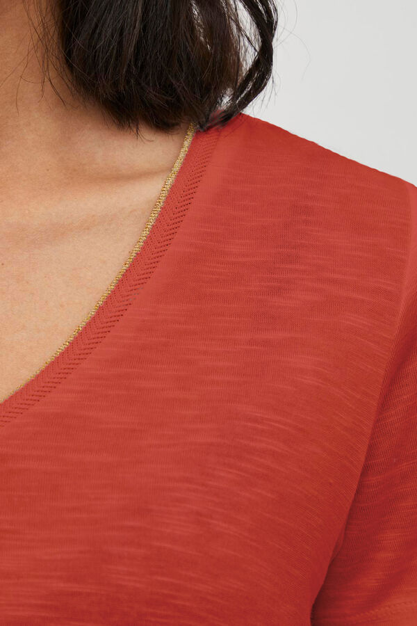 Vila Viscose short sleeve T-shirt Coral