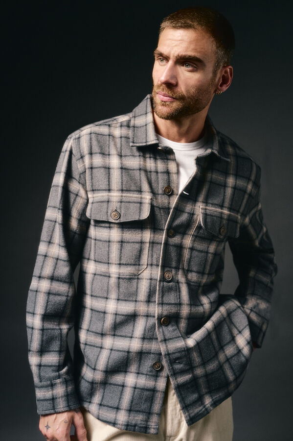 OOTO Sobrecamisa cuadro Gris