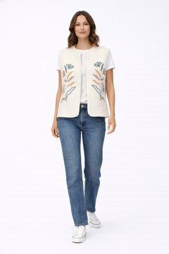 Vila Chaleco acolchado con bordados de algod&oacute;n org&aacute;nico