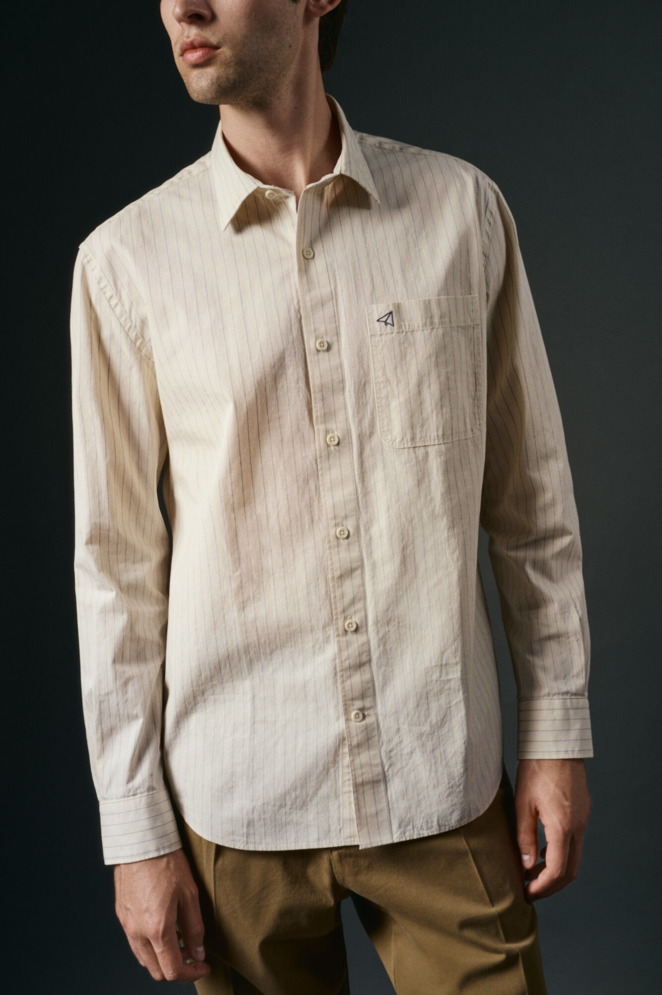 OOTO Camisa riscas estruturada