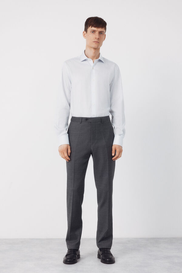 Cortefiel Camisa vestir cuadros f&aacute;cil plancha Azul